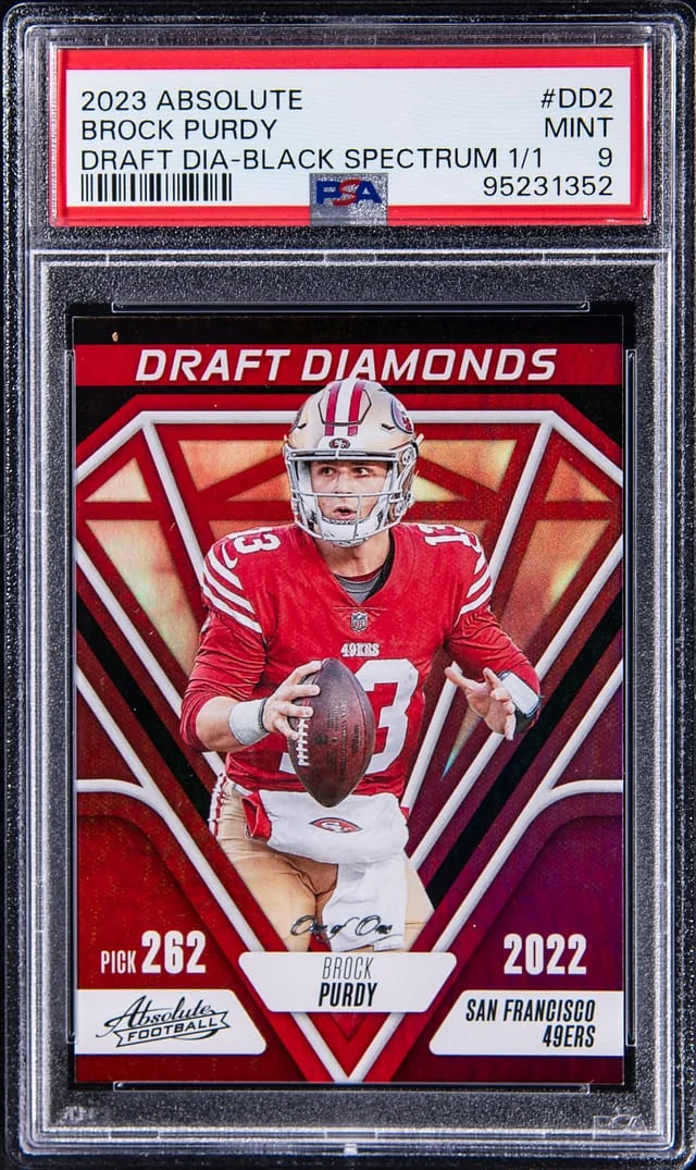 2023 Panini Absolute Brock Purdy Draft Diamonds Black Spectrum #DD-2 card image
