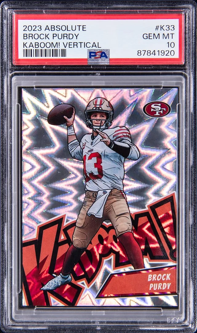 2023 Panini Absolute Brock Purdy Kaboom! Vertical #K33 card image