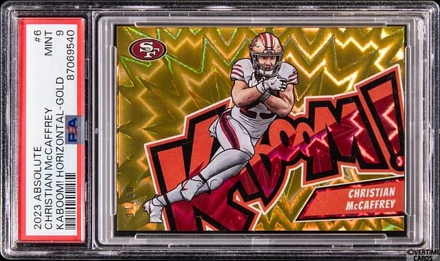 2023 Panini Absolute Christian McCaffrey Kaboom! Horizontal Gold #6 card image