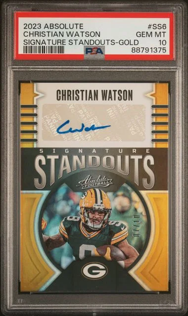 2023 Panini Absolute Christian Watson Signature Standouts Gold #SS6 card image