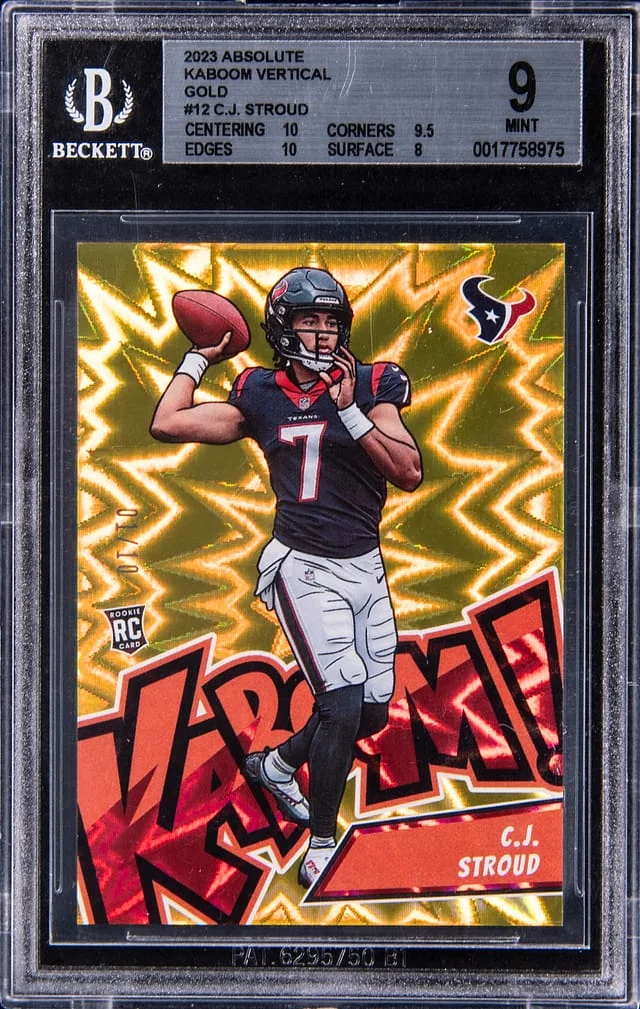 2023 Panini Absolute C.J. Stroud Kaboom! Vertical Gold #12 card image