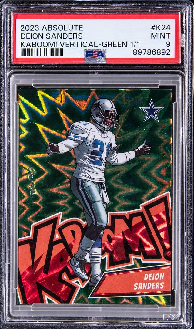2023 Panini Absolute Deion Sanders Kaboom! Vertical Green #K24 card image