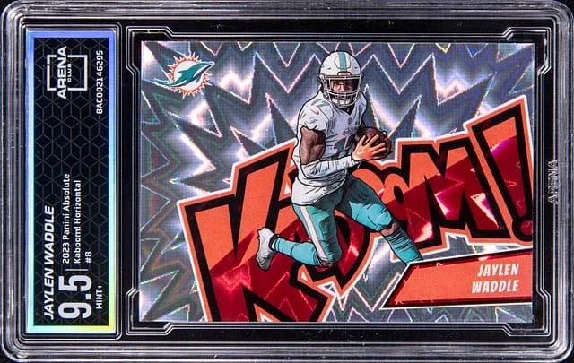 2023 Panini Absolute Jaylen Waddle - AC MINT+ 9.5 Kaboom! Horizontal #8 card image