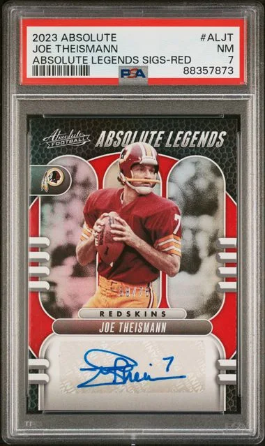 2023 Panini Absolute Joe Theismann Absolute Legends Signatures Red #ALJT card image