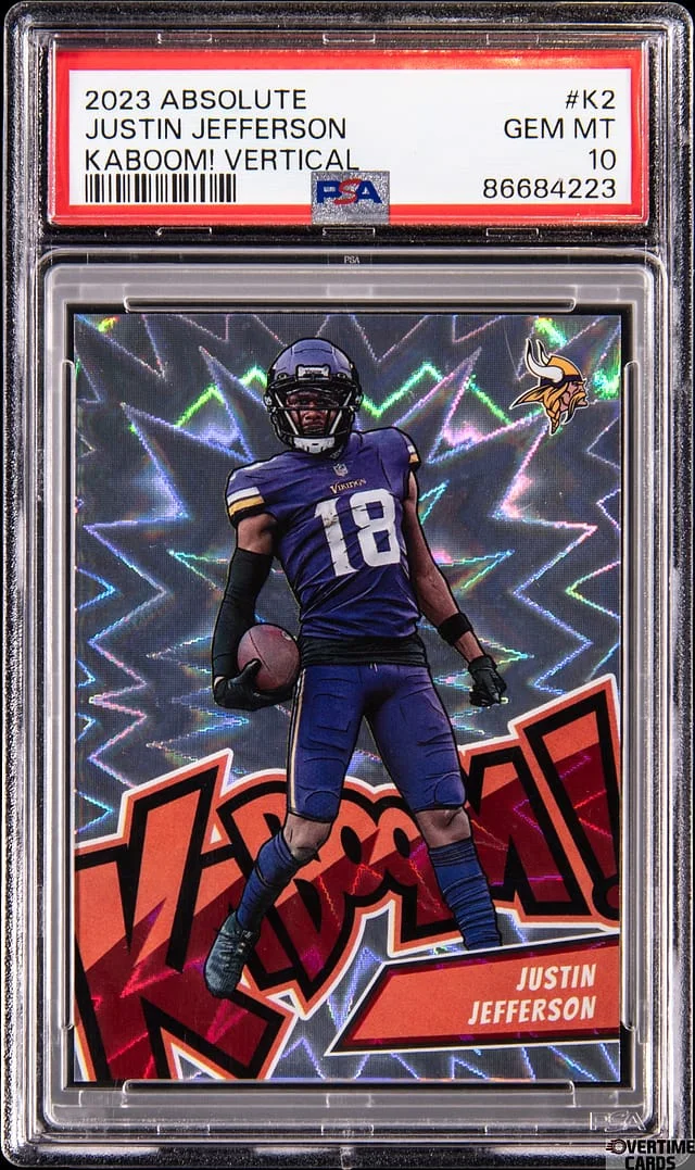 2023 Panini Absolute Justin Jefferson Kaboom! Vertical #K2 card image
