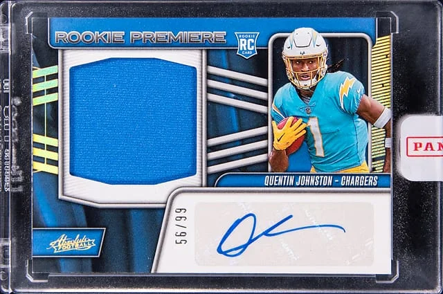 2023 Panini Absolute Quentin Johnston Panini Absolute Premiere Materials Autos Jumbo #RPMA-QJ card image