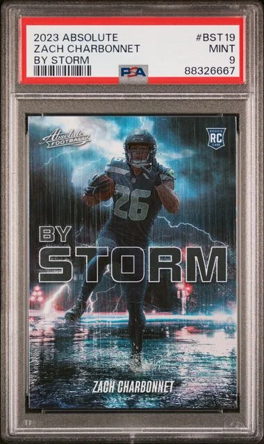 2023 Panini Absolute Zach Charbonnet By Storm #BST19 card image