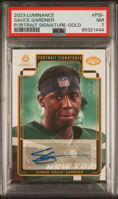 2023 Panini Ahmad Sauce Gardner Luminance Portrait Signatures Gold #PSI- card image