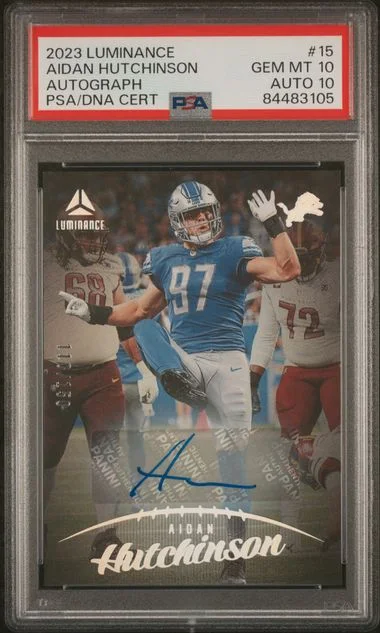 2023 Panini Aidan Hutchinson Luminance Autograph #15 card image