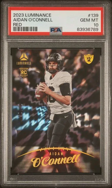 2023 Panini Aidan O'Connell Luminance Red #139 card image