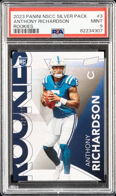 2023 Panini Anthony Richardson National Silver Packs Rookies #3 card image