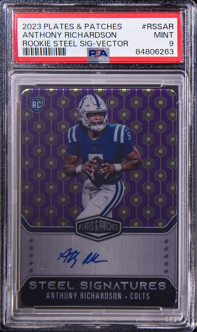 2023 Panini Anthony Richardson Plates & Patches Steel Signatures Vector #RSSAR card image