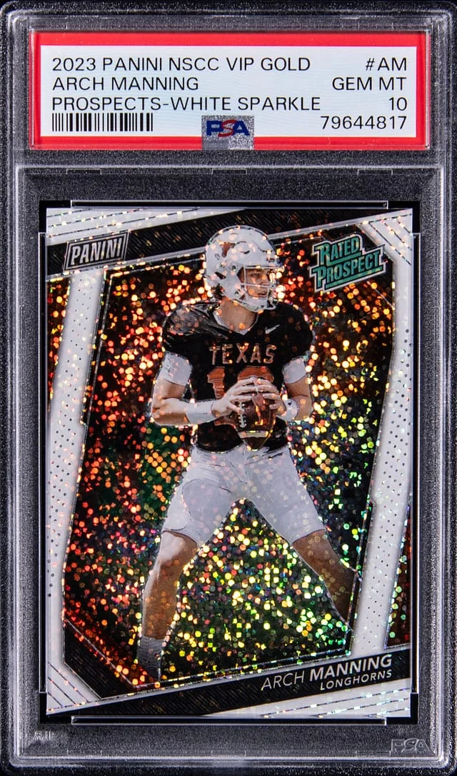 2023 Panini Arch Manning National VIP Gold Prospects Black Gold #AM card image