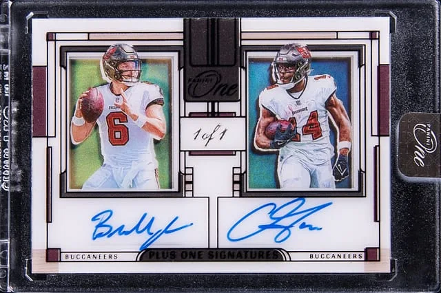 2023 Panini Baker Mayfield/Chris Godwin One Plus One Signatures Black #160 card image