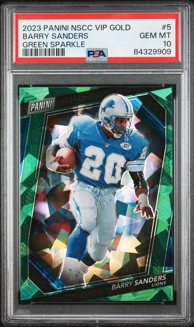 2023 Panini Barry Sanders National VIP Gold Green Sparkle #5 card image