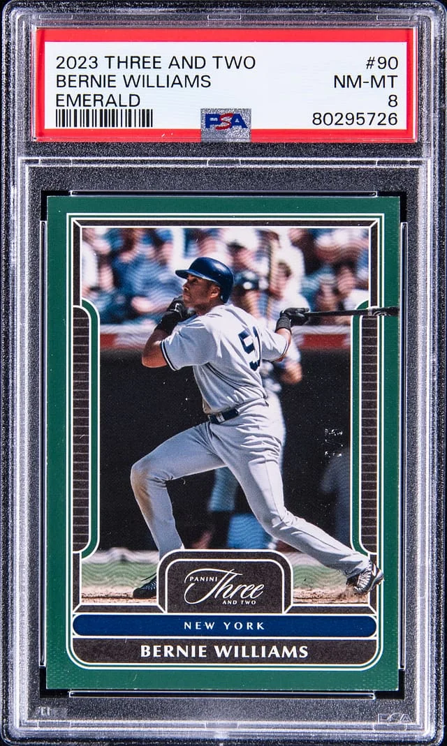 2023 Panini Bernie Williams (#44990) Three And Two Emerald #90 card image