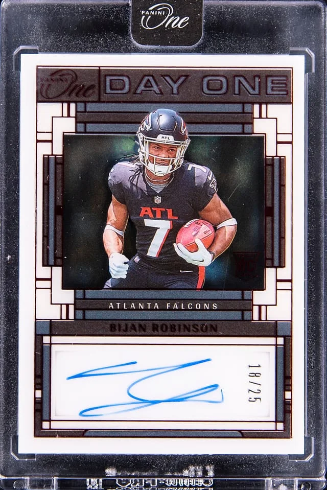 2023 Panini Bijan Robinson One Day One Autographs Red #101 card image
