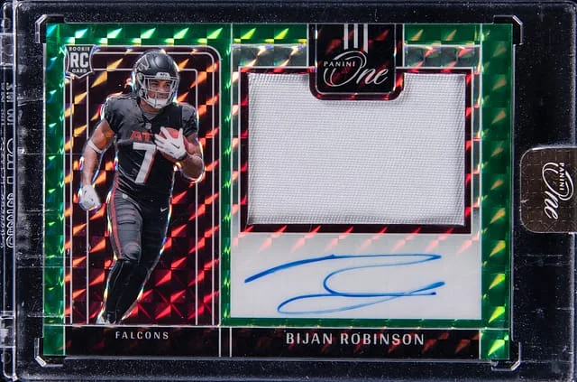 2023 Panini Bijan Robinson One Patch Autographs Green #323 card image