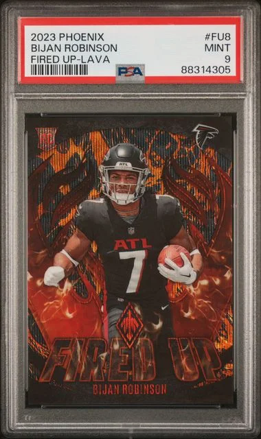 2023 Panini Bijan Robinson Phoenix Fired Up Lava #FU8 card image