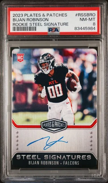 2023 Panini Bijan Robinson Plates & Patches Steel Signatures #RSSBRO card image