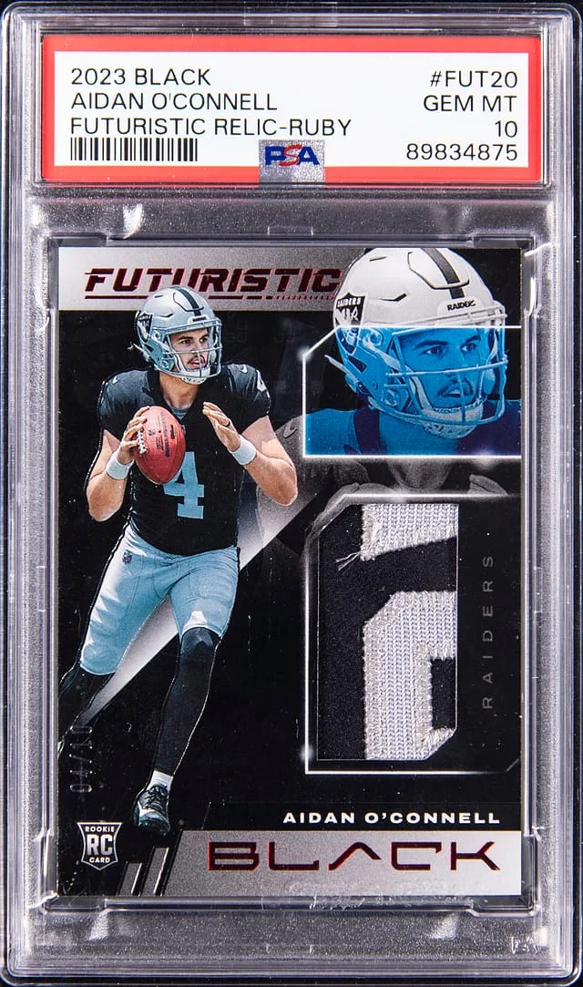 2023 Panini Black Aidan O'Connell Futuristic Relic Ruby #FUT20 card image