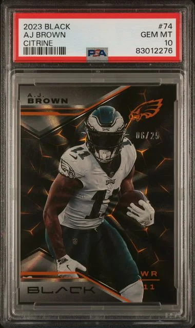 2023 Panini Black Aj Brown Citrine #74 card image