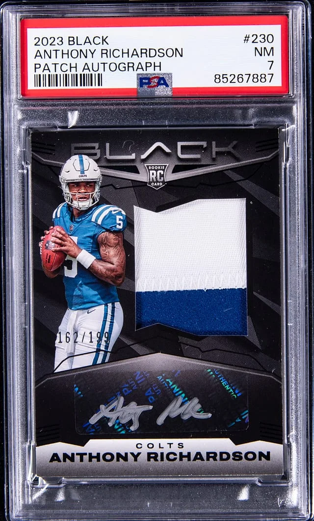 2023 Panini Black Anthony Richardson Patch Autograph #230 card image
