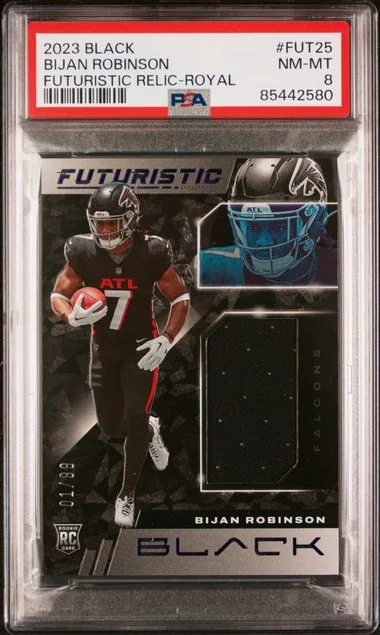 2023 Panini Black Bijan Robinson Futuristic Relic #FUT25 card image