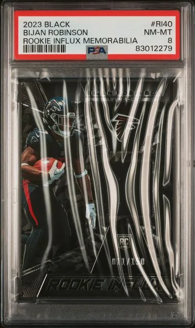 2023 Panini Black Bijan Robinson Influx Memorabilia #Ri40 card image