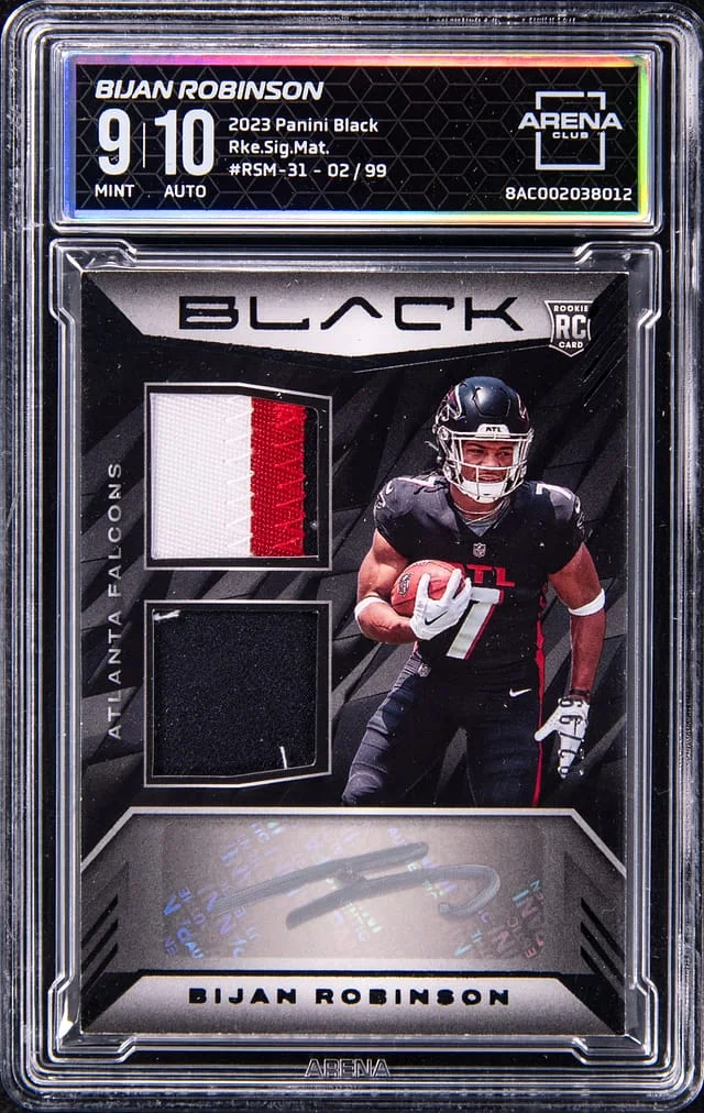 2023 Panini Black Bijan Robinson Signature Material #RSM-31 card image