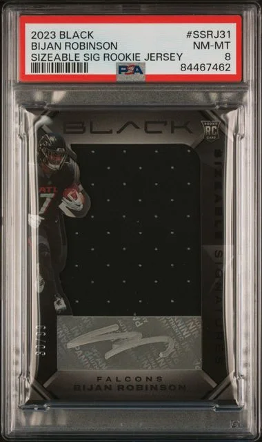 2023 Panini Black Bijan Robinson Sizeable Signatures Jersey #SSRJ31 card image