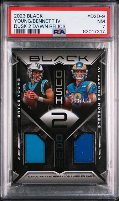 2023 Panini Black Bryce Young/Stetson Bennett IV Dusk 2 Dawn Relics #D2D-9 card image