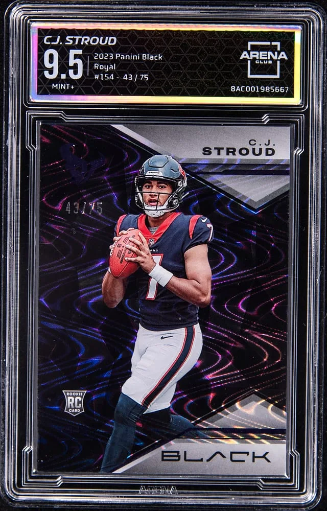 2023 Panini Black CJ Stroud - AC MINT+ 9.5 Royal #154 card image