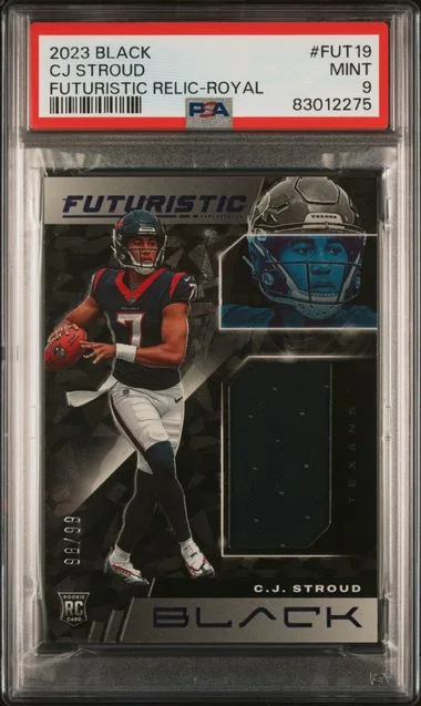 2023 Panini Black Cj Stroud Futuristic Relics Royal #Fut19 card image