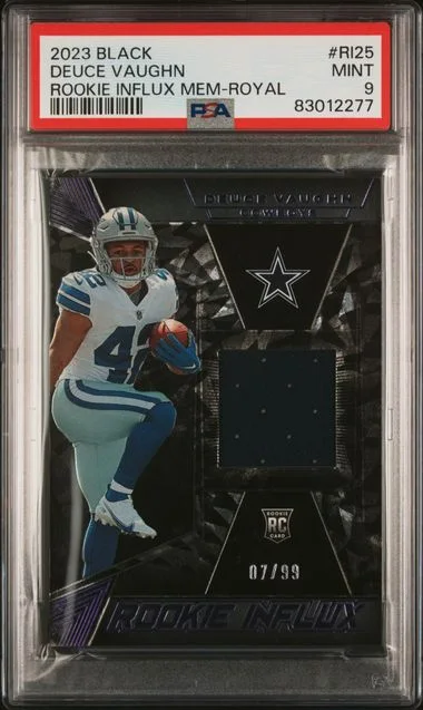2023 Panini Black Deuce Vaughn Influx Memorabilia Royal #Ri25 card image