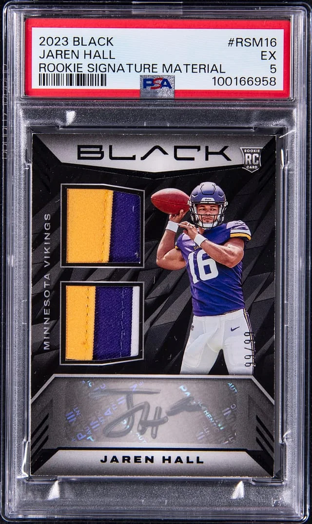 2023 Panini Black Jaren Hall Signature Material #RSM-16 card image
