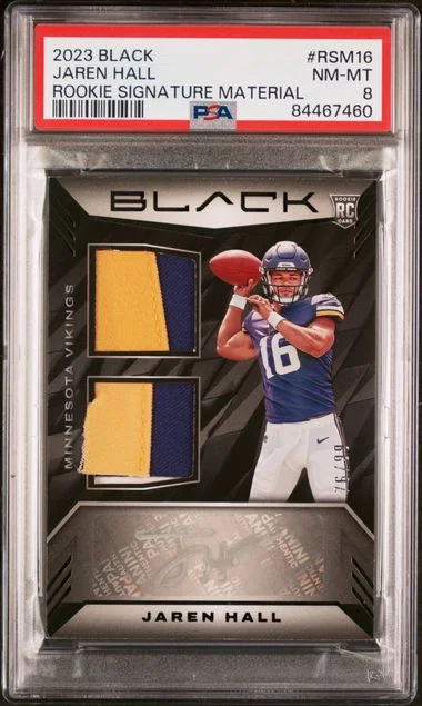 2023 Panini Black Jaren Hall Signature Materials #Rsm16 card image