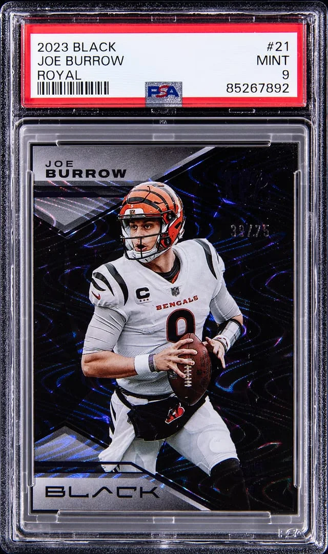 2023 Panini Black Joe Burrow Royal #21 card image