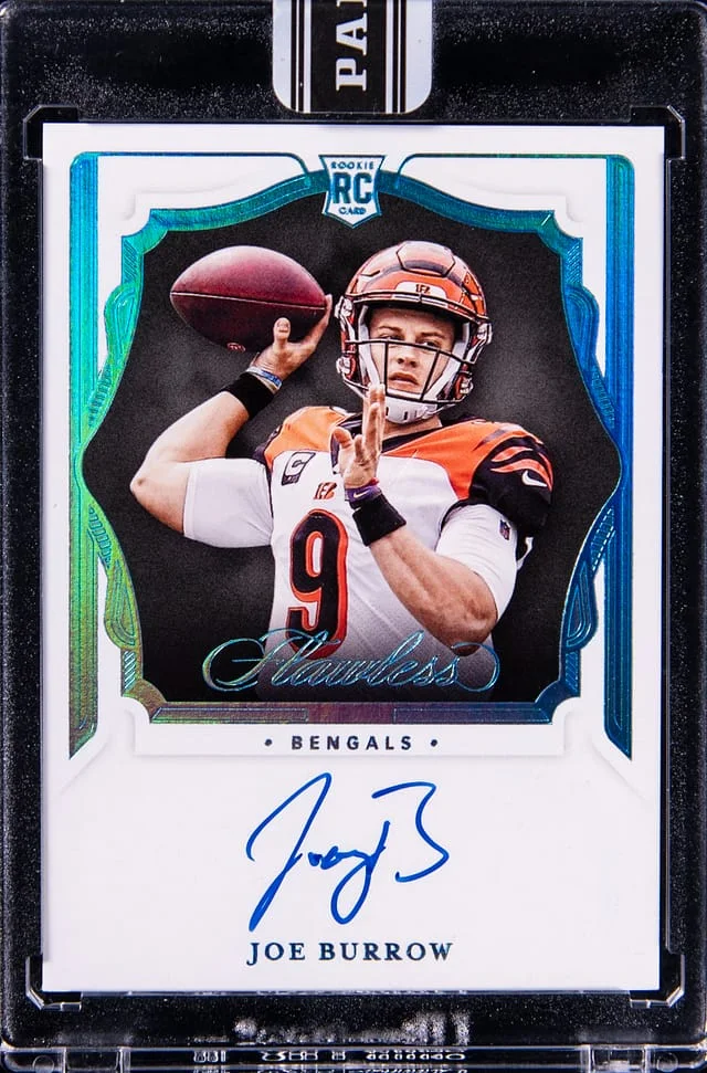 2023 Panini Black Joe Burrow Box '20 Panini Flawless Shadow Signatures Platinum Foil #RSS-JBU card image