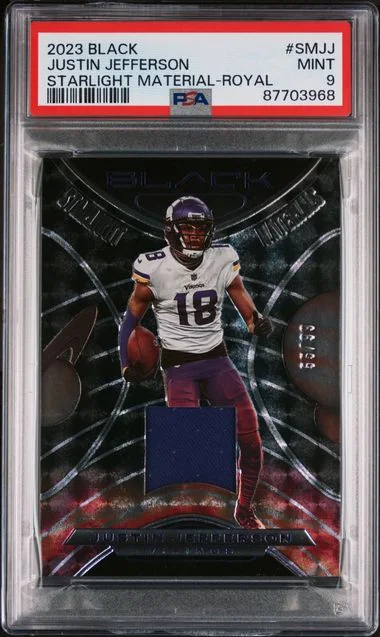 2023 Panini Black Justin Jefferson Starlight Materials Royal #SMKK card image