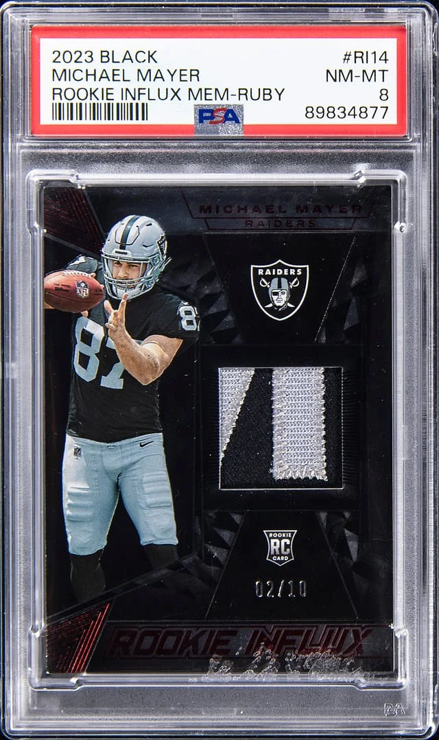 2023 Panini Black Michael Mayer Influs Memorabilia Ruby #RI14 card image