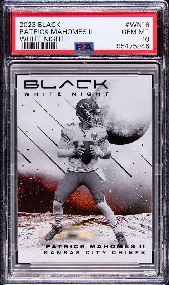 2023 Panini Black Patrick Mahomes II White Night #WN-16 card image