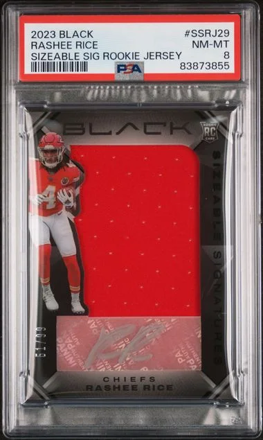 2023 Panini Black Rashee Rice Sizeable Signatures Jersey #SSRJ-29 card image