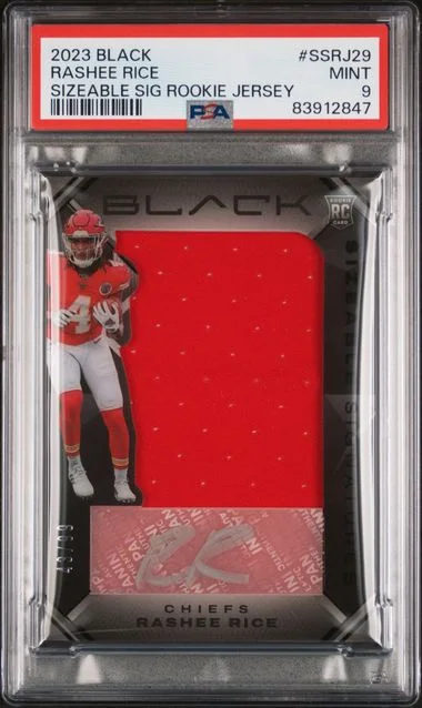 2023 Panini Black Rashee Rice Sizeable Signatures Jersey #SSRJ29 card image