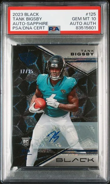 2023 Panini Black Tank Bigsby Autograph-Sapphire #125 card image