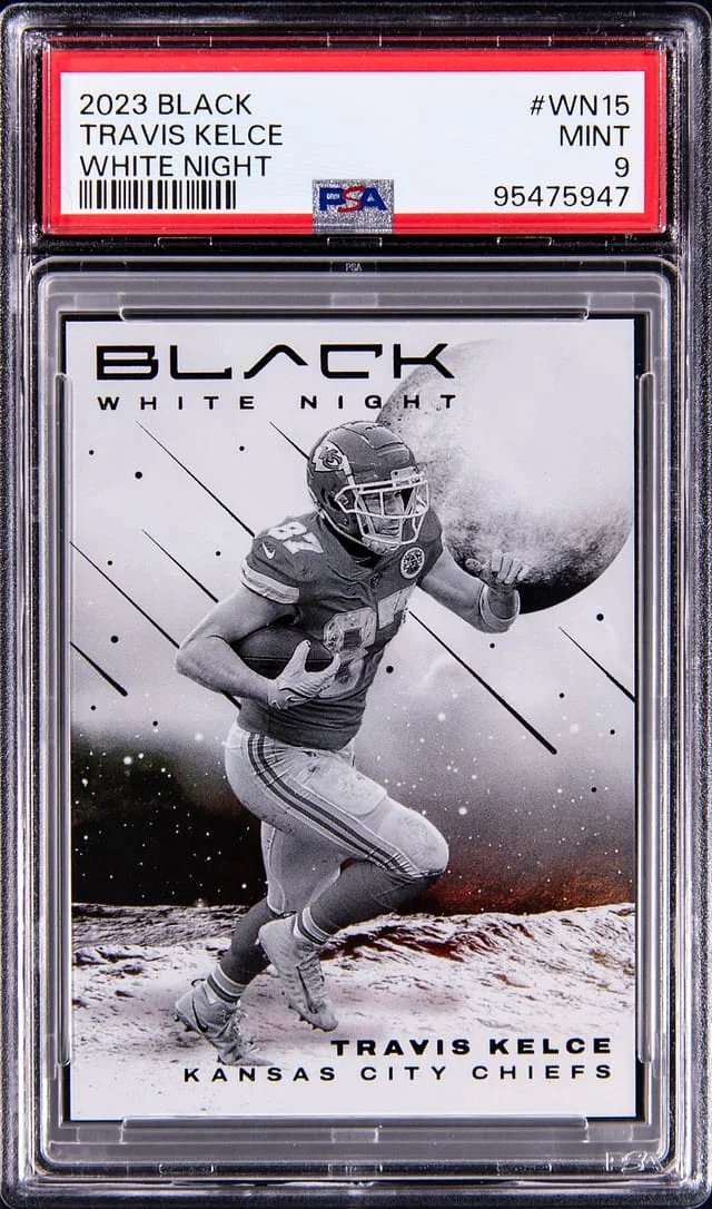 2023 Panini Black Travis Kelce White Night #WN-15 card image