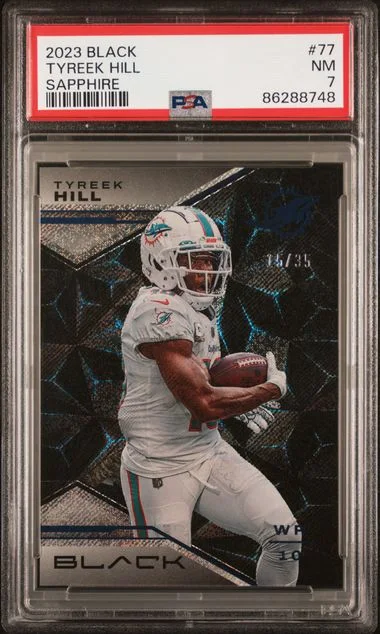 2023 Panini Black Tyreek Hill Sapphire #77 card image