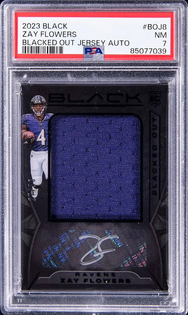 2023 Panini Black Zay Flowers Blacked Out Jersey Auto #BOJ-8 card image