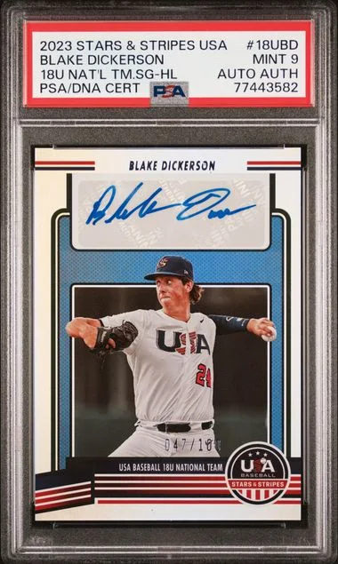 2023 Panini Blake Dickerson Stars & Stripes USA 18U National Team Signatures Holo #18UBD card image