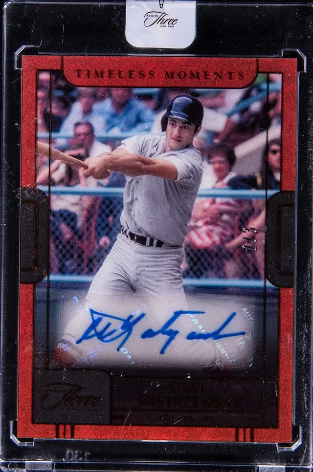 2023 Panini Carl Yastrzemski Three And Two Timeless Moments Autograph Bronze #TM-CY card image